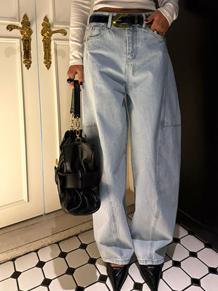 로멘버 배기데님팬츠