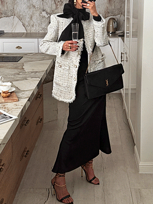 론티베 트위드박시자켓