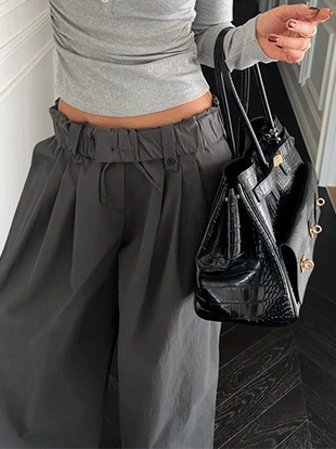 다빈브 핀턱밴딩와이드팬츠