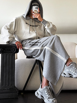 아올브 배색밴딩스커트