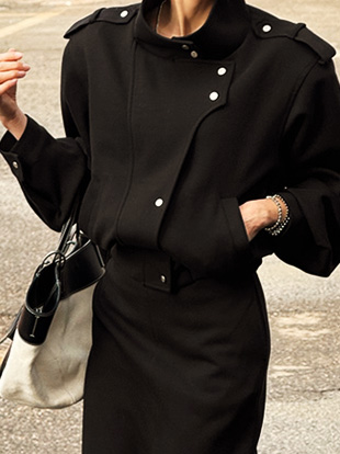 빌조트 스냅버튼크롭점퍼