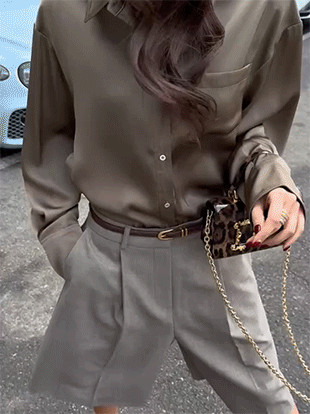 온보케 새틴오버핏셔츠