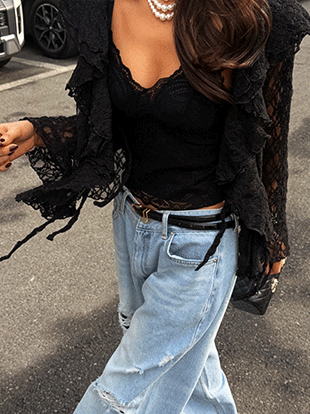 즈버코 프릴레이스가디건