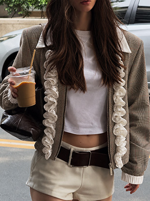 벨바오 체크프릴자켓