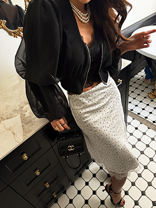 시드버 도트레이스스커트