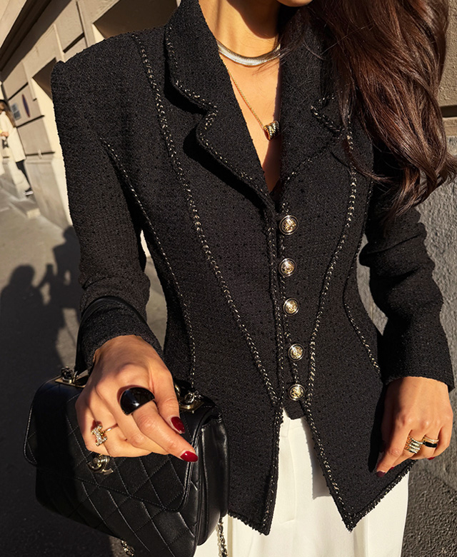 피운베 트위드자켓