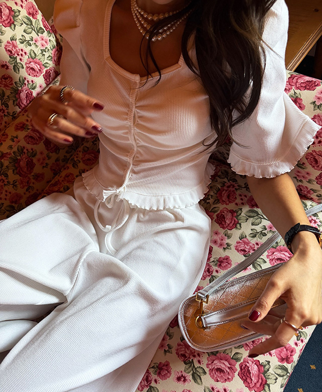 쿠다드 프릴퍼프버튼티